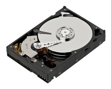 Which component of a hard disk drive stores data?