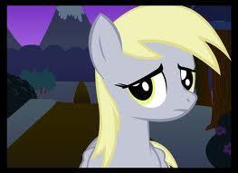 She starts talking. "Hiya there! I'm Ditzy Doo! But you can call me Derpy if you want."
