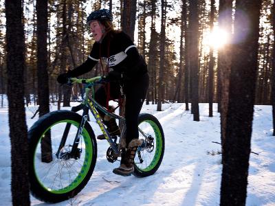 Which component is essential for riding in extreme cold with a fat bike?