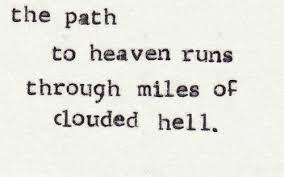 Name the song: 6. The path to heaven runs through miles of clouded hell. Don't look back. Packing my bags.