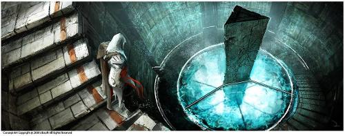 Who speaks to Ezio when he enters the Vault below the Vatican?