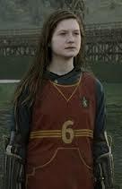 Which position did Ginny Weasley play when she entered the Gyffindor Quidditch team in Harry Potter and the Half Blood Prince?