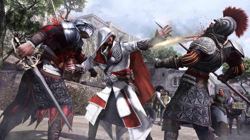 Which new weapon can Ezio buy in Assassin' Creed Brotherhood?
