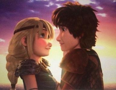 How many times did Astrid kiss hiccup in the first movie?