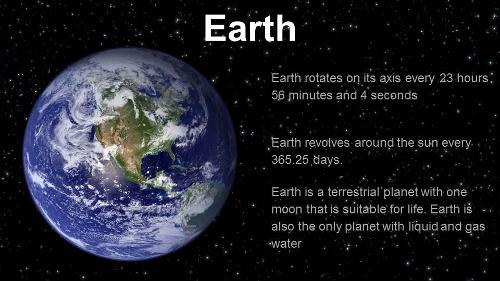 EARTH day, year ,distance , temprature,  ?