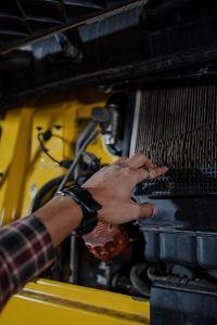 When checking the air filter in a truck, one should: