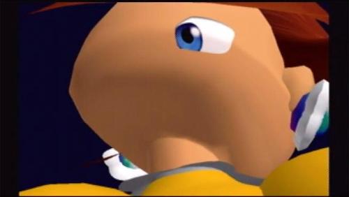 In Super Smash Bros. Melee, Daisy's trophy has a third eye on the back of her head, mistake or deliberate?