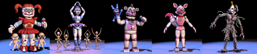 How many animatronics are in sister location?(main characters)