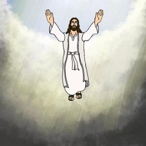 Who saw Jesus ascending into heaven?