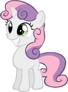 Hi there!! I'm Sweetie Belle, a fellow cutie mark crusader and the younger sister of ponyville's fashion designer, Rarity!! This is a nice quiz I created...Have fun and good luck!!
