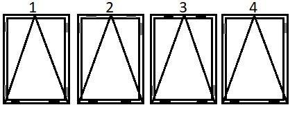 Kuris stiklinimo tiltelių ir kaladėlių sudėjimo variantas teisingas?