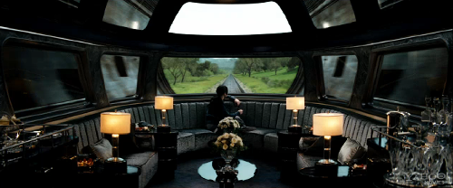 How many mph does the train that takes Katniss to the Capitol go?