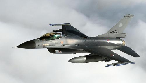 Who manufactures the F-16 Fighting Falcon fighter jet?