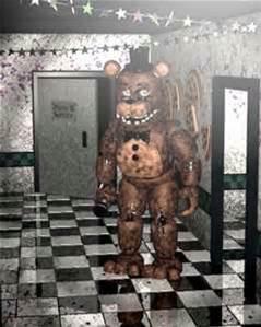 you decide to run for it when chica appears at your door. as you are running down the hall, you run strait into freddy. What do you do?