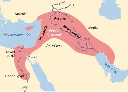Which two rivers bordered Mesopotamia?