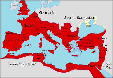 Which is one of the languages of the Roman Empire?