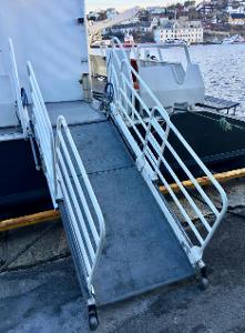 What is the purpose of a ferry's ramp or gangway?