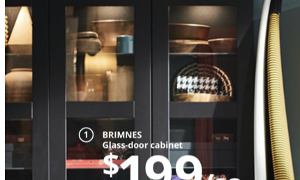 BRIMNES Glass door cabinet. $199.00