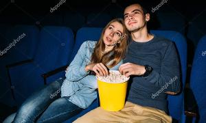 Watching a romantic movie