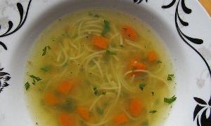 Soup made out of oil and vegetables