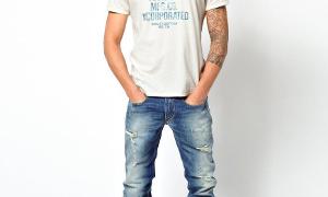 t-shirt and jeans