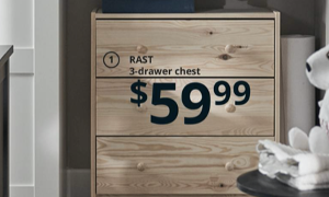 RAST 3-drawer chest. $59.99