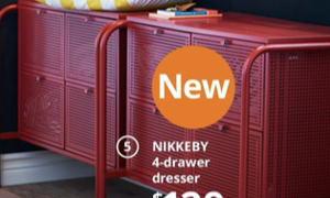 NIKKEBY 4-drawer dresser. $129.00
