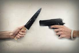 which would you rather fight with, a knife or gun?