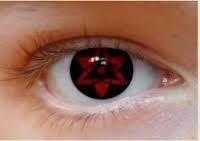I have Sasuke's sharingan contacts this is not me though just showing wut they look like XD