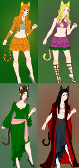 My Cat Demon Characters! (Shitake, Lili, Feladi, and Chi)