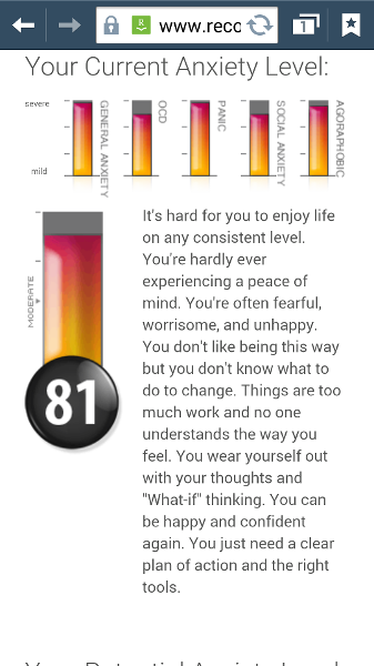 Anxiety Test (This is all too true about me ...)