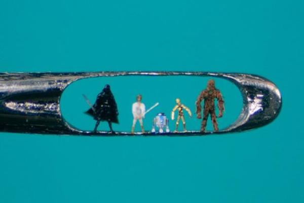 Star Wars statues in the eye of a needle!