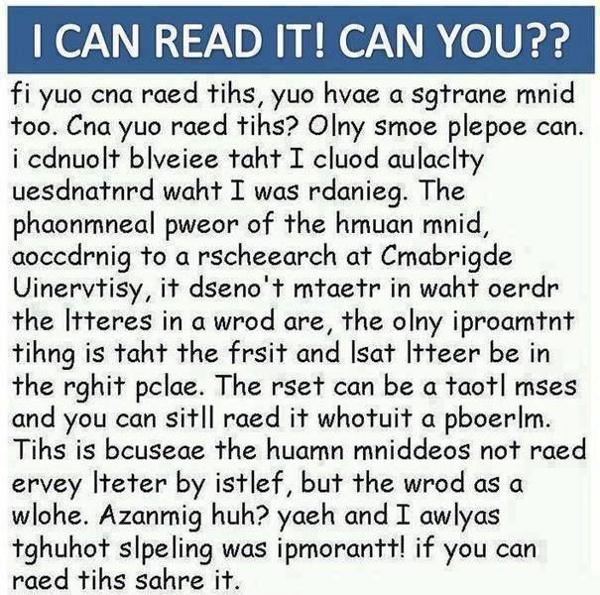 I can read it! Can you?