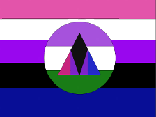 My flag- Genderfluid, genderqueer, and demi-bisexual. Who wants me to make them a flag?