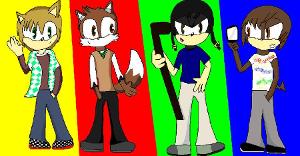 Big Time Rush as Sonic characters. Kendall, Logan, Carlos, an James. :D