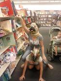 Meanwhile at the bookstore XD (my sister on bottom, me on top)