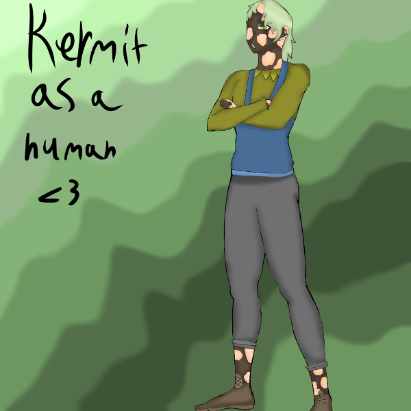 Kermit the frog as a human