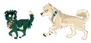 Deku and Bakugo as dogs