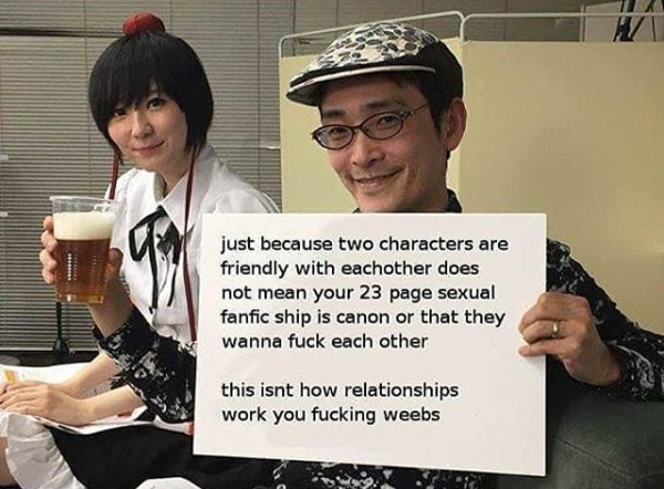 still counts if it's not anime/characters HATE each other, you frickin' losers