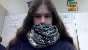My favorite scarf covers my mouth like a mask