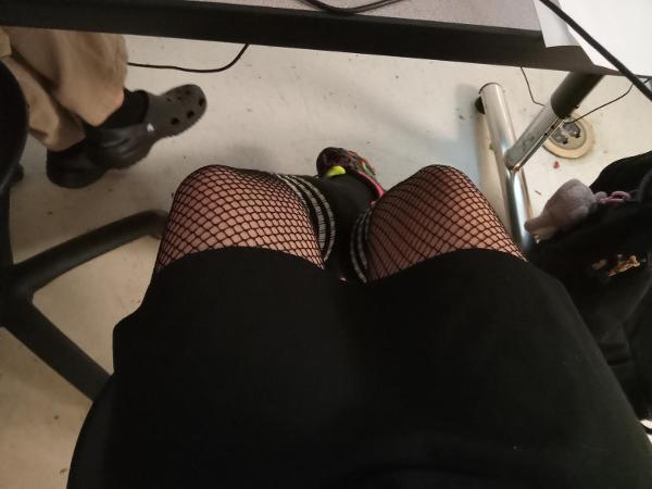 My fishnets and knee- highs be pulling this off