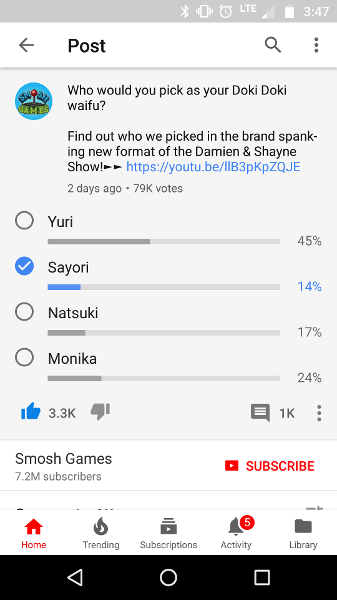 Smosh's DDLC Poll