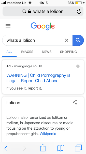 I just wanted to know what a Lolicon was holy jeez