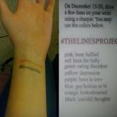 #TheLinesProject. In case you can't see, I did pink, yellow and black.