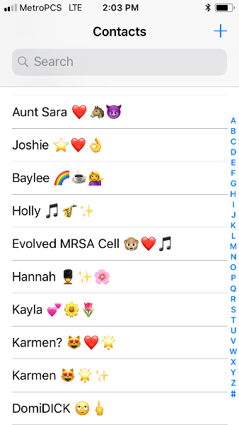 my contacts are so normal :)
