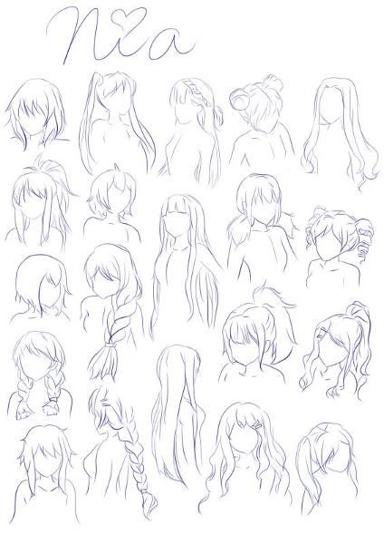 Hair sketches! (The third one is terrible lol) Ref used! ☺