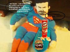 Superman Grows A Goatee And Has Himself A Fattening Yet Tasty And Filling Dinner
