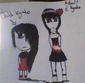 Child Kyuko and Adult Kyuko. :3
