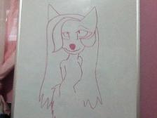 i drew female foxy on my board [dangit i missed an eyebrow]