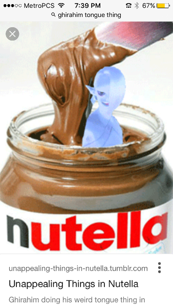 NO, GHIRI, NO TOUNGE THING IN MY NUTELLA
